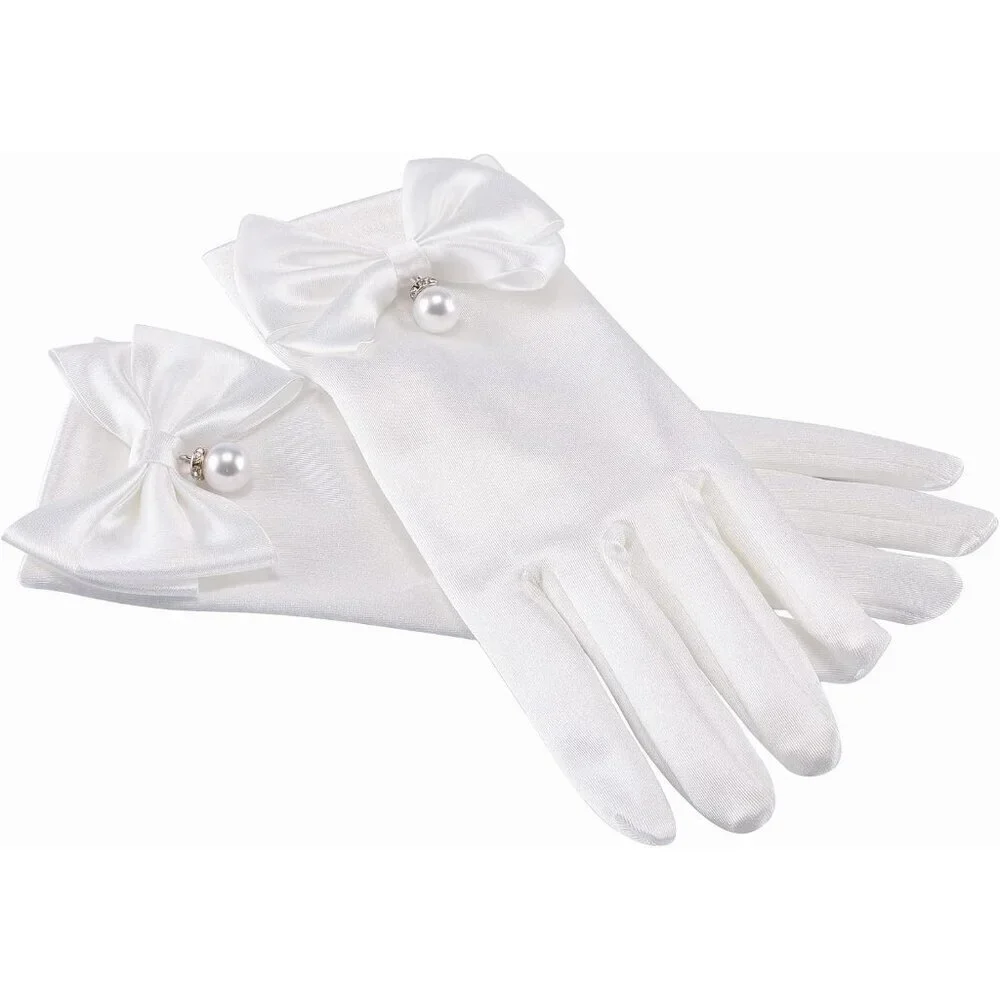 Women's Special White Short Satin Gloves Formal Dress Wedding Dancing Party